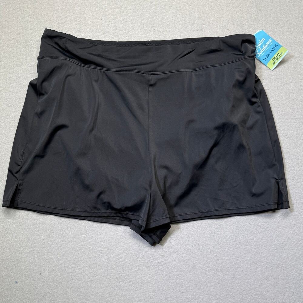 Swim Solutions Pull-on Swim Shorts Black 18W MSRP $64